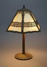 Vintage Antique Miller Slag Glass Table Lamp