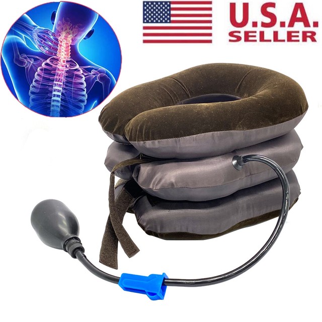 Air Inflatable Neck Pillow Cervical Headache Traction Pain Relief