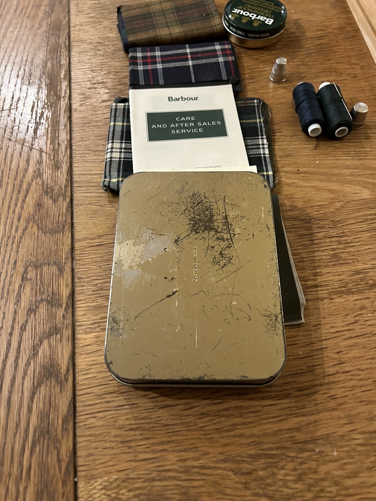 BARBOUR WAXED JACKET REPAIR KIT THORNPROOF TIN New Unused Slight Wear To Tin eBay