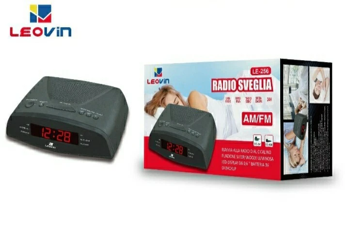 Radio Sveglia Digitale AM/FM Display LED Luminoso 0.6" Snooze Timer Sonno DC 5V - Immagine 4 di 4