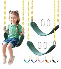 2 Pack Heavy Duty Swing Seats with 66" RustResistant Chains, Swing Set Access...