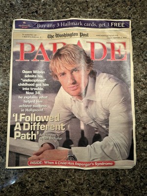 Parade Magazine Feb 2, 2003 Owen Wilson (Washington Post)