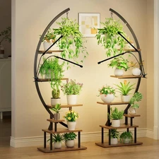 Plant Stand Indoor with Grow Light, 7-Tiered Tall Metal Plant Stand for Indoo...
