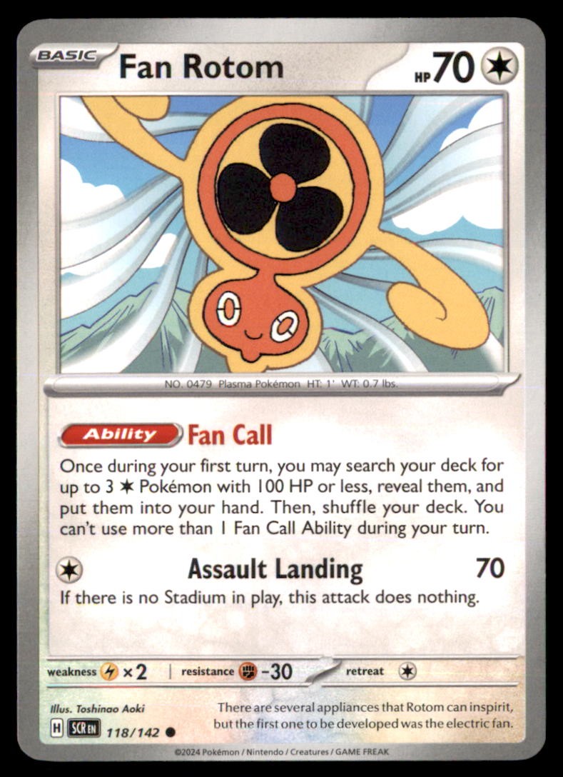 Pokemon Fan Rotom 118/142 Stellar Crown 4 Card Lot Non Holo