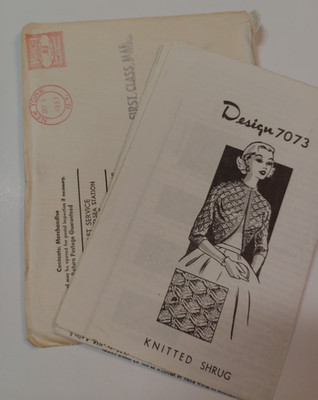 Alice Brooks Design 7073 Mail Order Knitted Shrug Sweater Knit Pattern VTG 50s