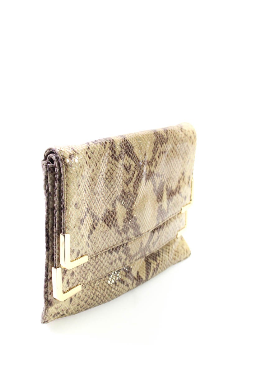 Michael Kors Womens Brown Leather Python Skin Pri… - image 3