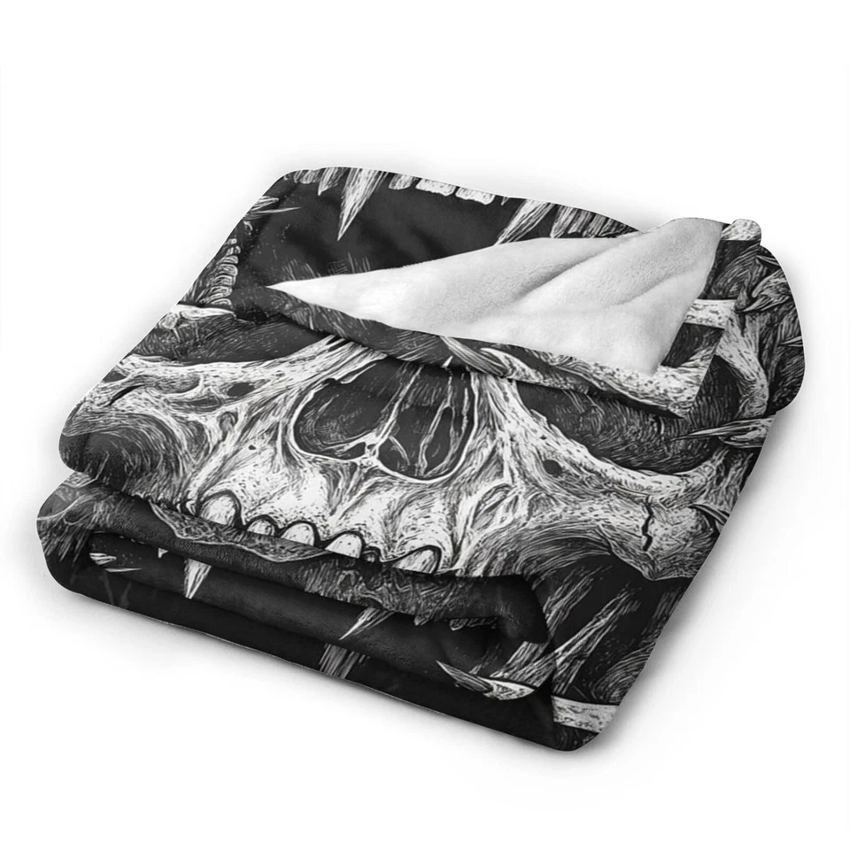 Manta Calavera para Niñas Niños Horrible Gótico Mantas Suave Acogedora Cálida Fu... Foto 2 de 4