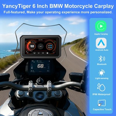 Fit for BMW 6'' Motorcycle CarPlay Android Auto GPS Navigator IP67 Waterproof