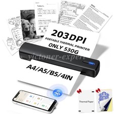 Wireless Portable A4 Bluetooth Thermal Printer Inkless Letter Thermal Printer UK