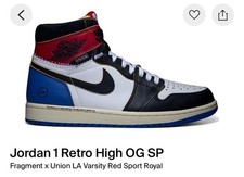 SIZE 8.5 Jordan 1 High OG SP Fragment Union LA Varsity Red Sport Royal CONFIRMED