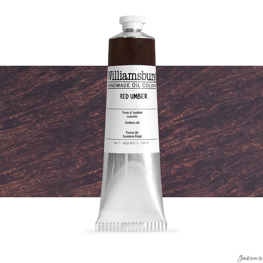 Williamsburg Oil Paint Alkali Refined Linseed Oil 150ml Red Umber Artists