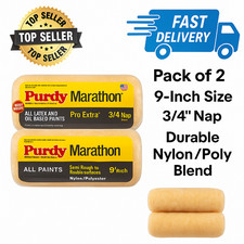 Purdy Marathon Pro Extra 9 Inch 3/4 Nap Roller Cover Pack of 2 Heavy Duty