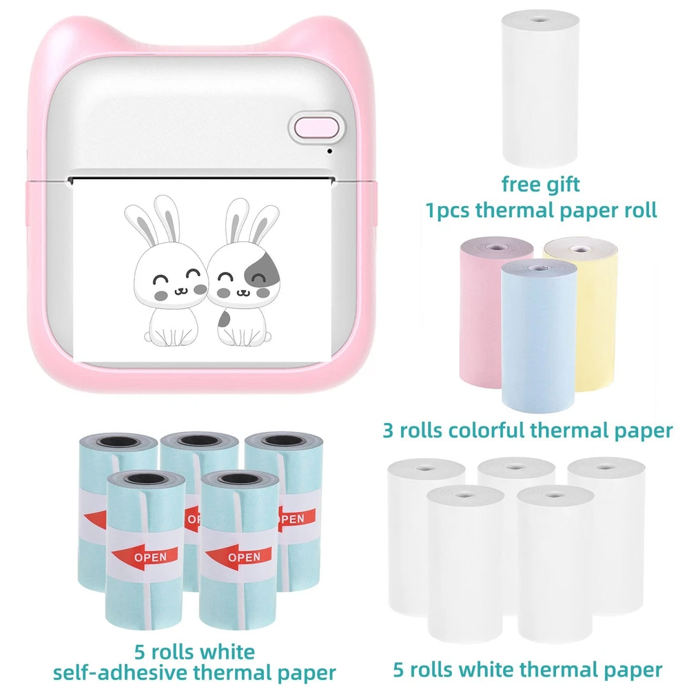 Compact Portable Photo Printer for Students & Office Label Making