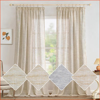 Leinen Gardinen VorhäNge KräUselband Modern Voile 140X245 Cm 2Er Set BräUnlich