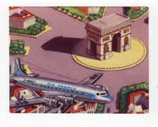 Aviation Card Granose Air Travel 1957. Air France Skymaster over Arc de Triumph