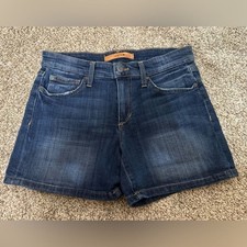 Joes Jeans Denim Shorts Womens 26 Midrise Denim Blue Jean Dark Wash Distressed