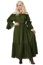 Renaissance Peasant Chemise Dress Medieval Adult Costume Green