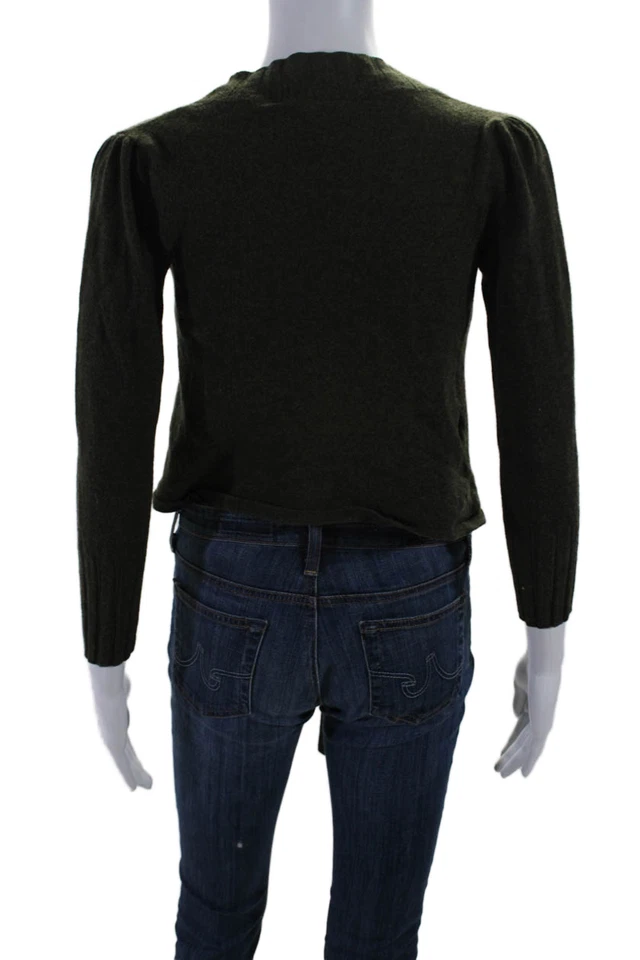 Suéter Diane Von Furstenberg Para Mujer Mangas Largas Cuello en V Envolvente Verde Talla S Foto 3 de 4