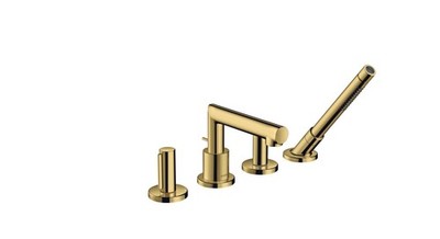 Hansgrohe 4-hole bath mixer Axor Uno F-Set 45444990 Polished Gold Optic