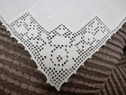 Vintage Linen Tablecloth And Napkin Set With Lace Inserts & 12 Napkins Ivory — photo 1
