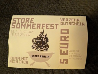 Rammstein Store Wertcoupon 5  , Sommerfest 2026 - mit Schreibfehler - unbenutzt