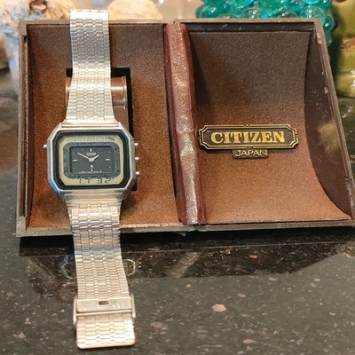 1981 Vintage Rare Citizen Ana-Digi Time Track Analogue Digital