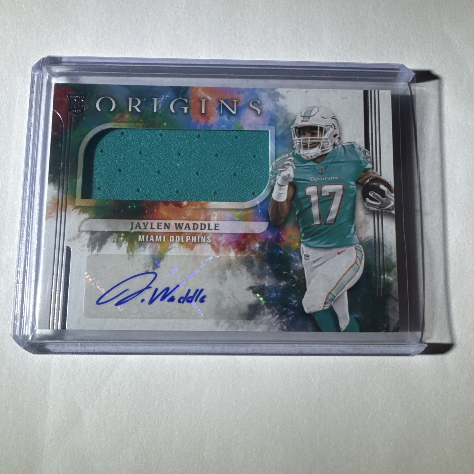 2021 Panini Origins - Rookie Jumbo Jersey Autographs Jaylen Waddle #163 (AU,...