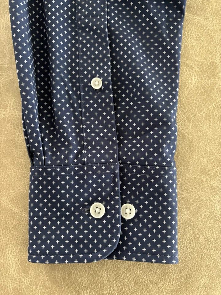 Rugby University Navy Blue Button Down Stretch Shirt Men's Small *MINT* - Image 2 of 4