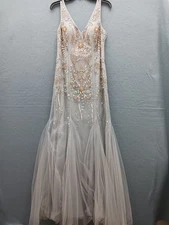 Camille La Vie Women's Fit & Flare Maxi 8 Silver Embellished Sleeveless