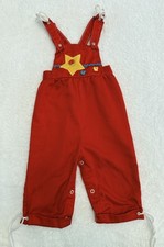 Vintage Health-tex Red Overall Ties Star Button Embroidery 18 Months Made in USA