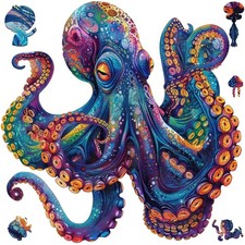 Wooden Puzzles for Adults, Octopus Ocean Jigsaw Puzzle 200 Piece