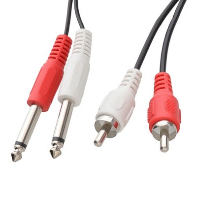 2m Doppel 6.35mm 0.6cm Mono Jack Stecker Auf Rca Phono Ofc Audio Mischpult Kabel