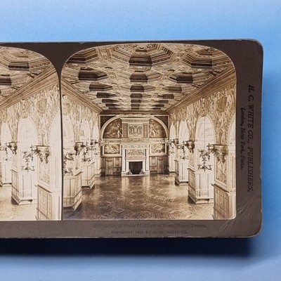 Paris Stereoview 3D um 1900 Echtfoto Frankreich Fontainbleau Galerie Heinrichs II
