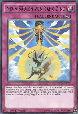 YuGiOh Neun Säulen von Yang Zing INOV-DE077 Rare Excellent 1st