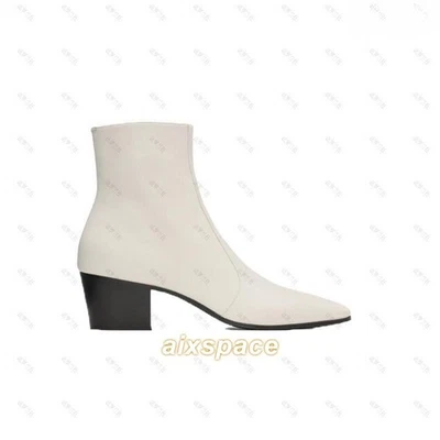 Zip Leather Upper White Boots for Men for sale | eBay