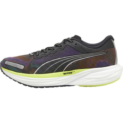 Puma Deviate Nitro 2 Mens Running Shoes Black Cushioned Sports Training Trainers