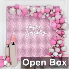Kate 3ZP6WK  Shimmer Pink Iridescent Square Sequin Wall Backdrop