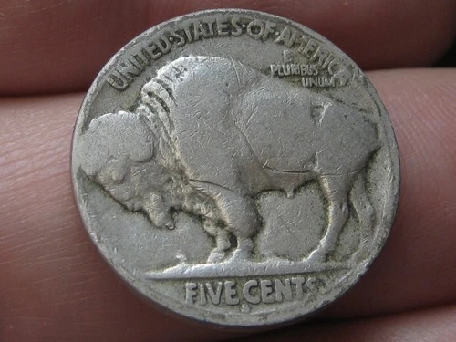 1914 S Buffalo Nickel 5 Cent Piece- San Francisco- Good Reverse Details