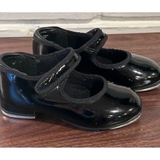 Weissman W2600 Kids Black Patent Tap Shoes Mary Jane Dance Size 7.5CM Recital