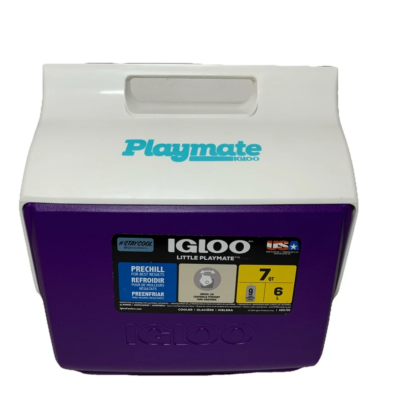 Igloo Little Playmate 7 Qt cooler in purple and aqua