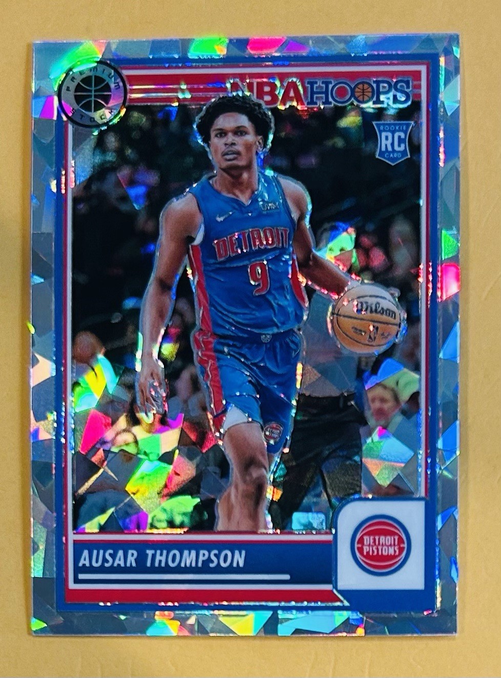 2023 Panini NBA Hoops Premium Stock Ausar Thompson #100 Ice Prizm (RC)
