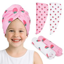 Microfiber Hair Towel for Kids 2Pack Hair Wrap Towels Absorbent Hair Drying T...