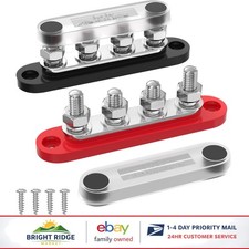 Mini Power Distribution Block, 4 Position Terminal Studs for Marine Automotive
