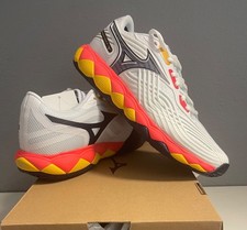 Mizuno Men's Wave Enforce Tour 2 AC Tennis Shoes in White/Black/Orange