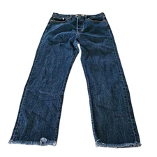 Levi's Premium Jeans Womens 29 Blue Wedgie Straight High Rise Button Fly Raw Hem