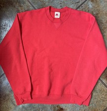 Vintage 70s RUSSELL SPORTSWEAR sweatshirt L crewneck v stitch blank Red tag