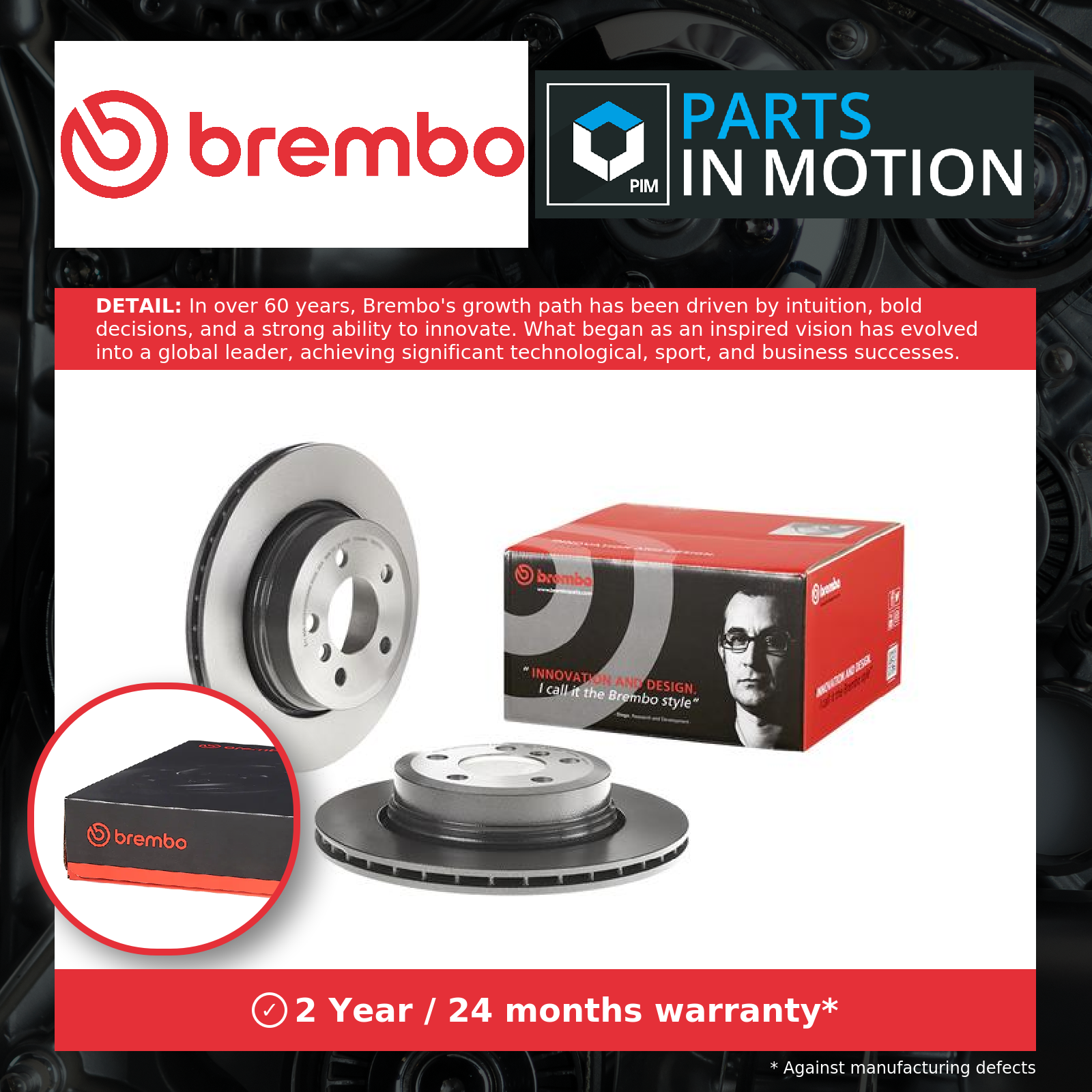 2x Brake Discs Pair Vented fits BMW X3 E83 2.5 Rear 04 to 10 320mm Set Brembo - Image 2