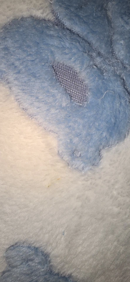 Manta de oso de peluche Stephan Baby blanco azul suave polar Foto 2 de 4