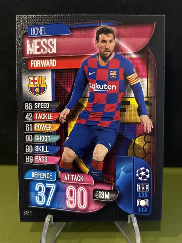 Lionel Messi 2019-20 Topps UEFA Champions League Match Attax BAR 11 FC Barcelona