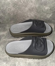 Gucci Miami Platform Slides Interlocking Rare Mens Size 9